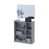 Schuhschrank Doros Kassel mit Spiegel Grau 3 Türen 97×40×110 (42005509)