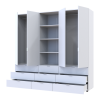 Kleiderschrank Doros Gelar Weiß 2+2 Türen Säulenschrank 215x49,5x203,4 (42005165)