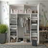 Kleiderschrank Doros G-Caiser Schiebetüren Weiß mit Glas 180x60x240 (42005017)