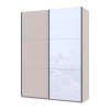 Kleiderschrank Doros G-Caiser Schiebetüren Kaschmir/Weiß Glas 2 Türen 180x60x240 (42005322)