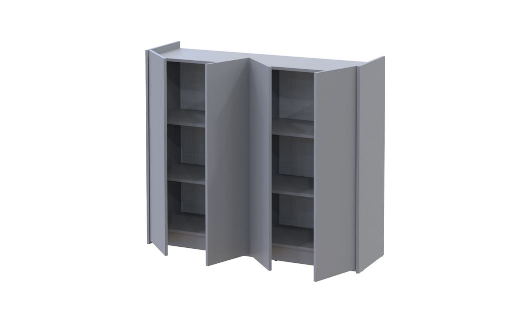 Schuhschrank Doros Kassel mit Spiegel Grau 4 Türen 128×40×110 (42005510)