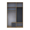 Drehtürenschrank Doros Rondi mit Kleiderstange, Spiegel und Oberschrank Artisan Eiche/Graphitgrau 2 Türen 142x52x236 (42005275)