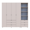 Kleiderschrank Doros Gelar Kaschmir 4 Türen Säulenschrank 215x49,5x203,4 (42005176)