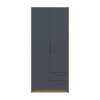 Kleiderschrank Doros Rondi mit Drehtüren Artisan Eiche / Graphitgrau 2 Türen 82x52x195 (80737804)