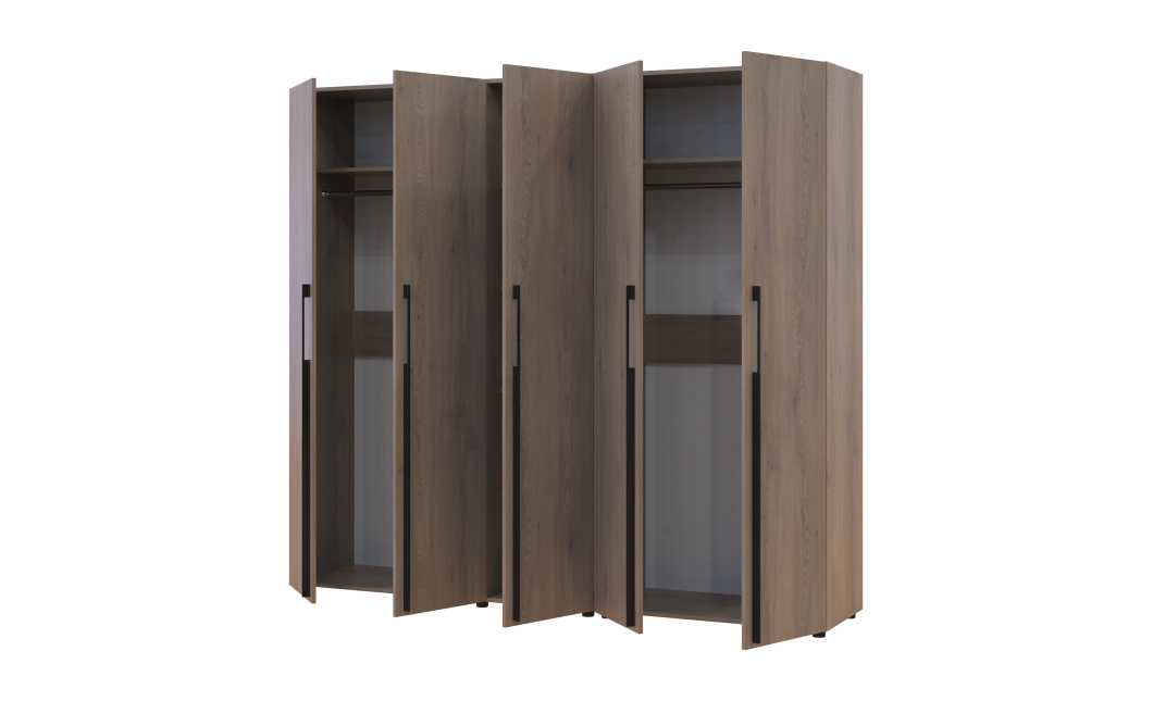 Kleiderschrank Doros Kasper Cremona Cannolo 2+3 Türen 225x50x204 (42005515)