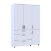 Kleiderschrank Doros Thorn Weiß 3 Türen 3 Schubladen Böden 135x51,6x200 (44900486)