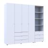Kleiderschrank Doros Gelar Weiß 4 Türen Säulenschrank 215x49,5x203,4 (42005164)