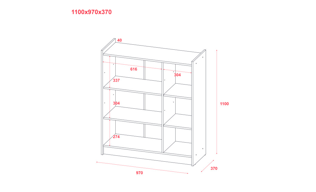 Schuhschrank Doros Kassel mit Spiegel Graphit 3 Türen 97×40×110 (42005497)