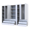 Kleiderschrank Doros Gelar Weiß 3+3 Türen Säulenschrank 292,4x49,5x203,4 (42005166)
