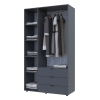 Kleiderschrank Doros Gelar mit Drehtüren Graphitgrau 3 Türen 116,2x49,5x203,4 (80737074)