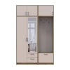 Kleiderschrank Doros Rondi mit Kleiderstange, Spiegel und Oberschrank Artisan Eiche/Kaschmir 2 Türen 142x52x236 (42005274)