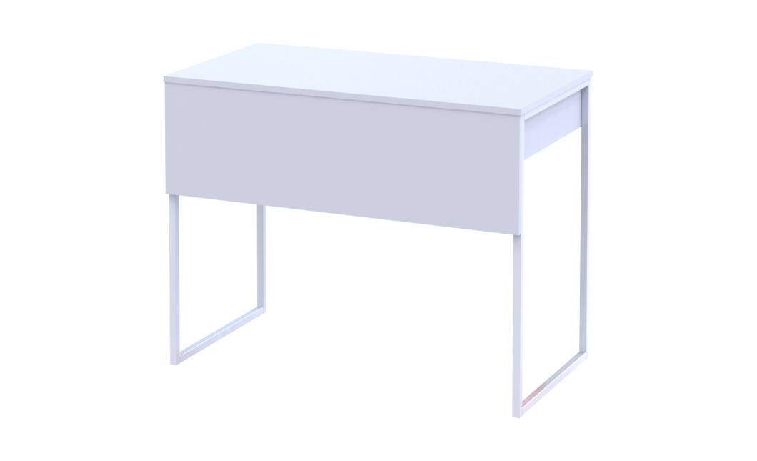 Schreibtisch Doros Bart Weiß mit Ablage 100x55x78,1 (41510124)