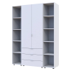 Kleiderschrank Doros Gelar Weiß 2 Türen mit 2 offenen Regalböden 153,9x49,5x203,4 (42005030)