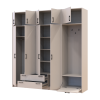 Drehtürenschrank Doros Rondi mit Kleiderstange und Oberschrank Kaschmir 4 Türen 220x52x236 (42005396)