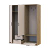 Kleiderschrank Doros Rondi mit Kleiderstange, Spiegel und Oberschrank Artisan Eiche/Graphitgrau 3 Türen 181x52x236 (42005287)
