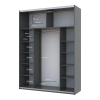 Kleiderschrank Doros G-Caiser Schiebetüren Graphitgrau mit Glas 180x60x240 (42005016)