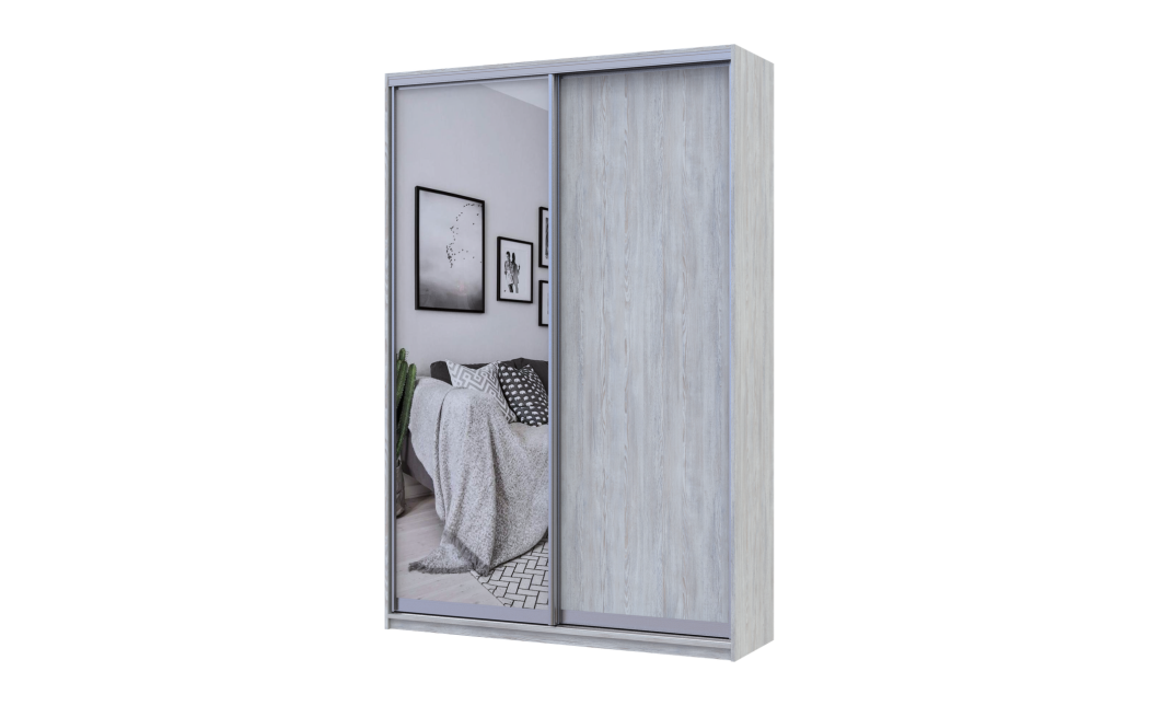Kleiderschrank Doros City Light Natti Luc Schiebetüren mit Spiegel 120x60x225 (80736498)