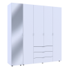 Kleiderschrank Doros Gelar Weiß 4 Türen mit Spiegel 194x49,5x203,4 (42002160)