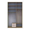 Kleiderschrank Doros Rondi mit Kleiderstange, Spiegel und hohem Oberschrank Artisan Eiche/Kaschmir 2 Türen 142x52x260 (42005278)