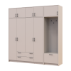 Drehtürenschrank Doros Rondi mit Kleiderstange und Oberschrank Kaschmir 4 Türen 220x52x236 (42005396)