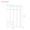 Kleiderschrank Doros Lukas mit Drehtüren Graphitgrau 160x50x240 (80736287)