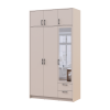 Kleiderschrank Doros Rondi mit Drehtüren mit Oberschrank und Spiegel Kaschmir 3 Türen 121x52x236 (80738475)