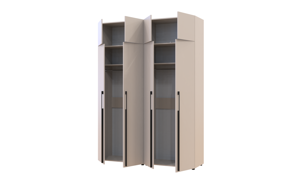Kleiderschrank mit Aufsatz Doros Kasper Kaschmir 2+2 Türen 180x50x245 (42005522)