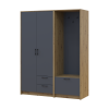 Drehtürenschrank Doros Rondi mit Kleiderstange Artisan Eiche/Graphitgrau 2 Türen 142x52x195 (42005269)