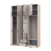 Kleiderschrank Doros Rondi mit Kleiderstange, Spiegel und hohem Oberschrank Kaschmir 3 Türen 181x52x260 (42005407)