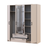 Kleiderschrank Doros Rondi mit Drehtüren mit Spiegel Kaschmir 4 Türen 160x52x195 (80738478)