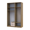 Kleiderschrank Doros Rondi mit Kleiderstange, Spiegel und Oberschrank Artisan Eiche/Kaschmir 2 Türen 142x52x236 (42005274)