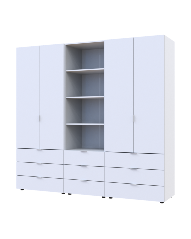 Kleiderschrank Doros Gelar Weiß 2+2 Türen Säulenschrank 215x49,5x203,4 (42005165)