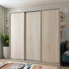 Kleiderschrank Doros City Light Schiebetüren Sonoma Eiche 3 Türen 225x60x225 (42002137)
