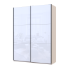 Kleiderschrank Doros G-Caiser Schiebetüren Kaschmir/Weiß 2 Glas 2 Türen 180x60x240 (42005325)