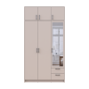 Kleiderschrank Doros Rondi mit Drehtüren mit Oberschrank und Spiegel Kaschmir 3 Türen 121x52x236 (80738475)