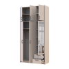 Kleiderschrank Doros Rondi mit Drehtüren mit Oberschrank und Spiegel Kaschmir 3 Türen 121x52x260 (80738486)