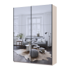 Kleiderschrank Doros G-Caiser Schiebetüren Kaschmir 2 Spiegel 2 Türen 180x60x240 (42005324)