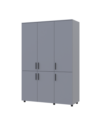Kleiderschrank Doros Thorn Grau 3 Türen Böden 135x51,6x200 (44900488)