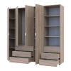 Kleiderschrank Doros Gelar Sonoma Eiche 4 Türen Säulenschrank 215x49,5x203,4 (42005182)