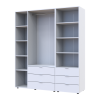 Kleiderschrank Doros Gelar Weiß 3 Türen Säulenschrank 176,2x49,5x203,4 (42005163)