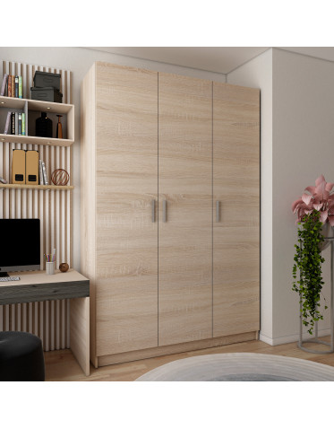 Kleiderschrank Doros Promo Schiebetüren Sonoma Eiche 3 Türen 135x48x204 (80737072)
