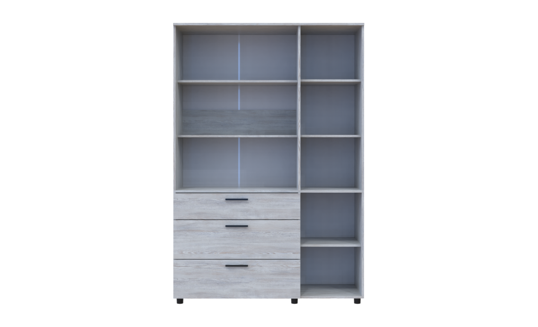 Kleiderschrank Doros Thorn Natti Kiefer 3 Türen 3 Schubladen Böden 135x51,6x200 (44900482)
