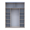 Kleiderschrank Doros G-Caiser Schiebetüren Kaschmir/Schwarz 2 Glas 2 Türen 180x60x240 (42005326)