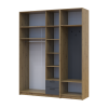 Drehtürenschrank Doros Rondi mit Kleiderstange und Oberschrank Artisan Eiche/Graphitgrau 3 Türen 181x52x236 (42005285)