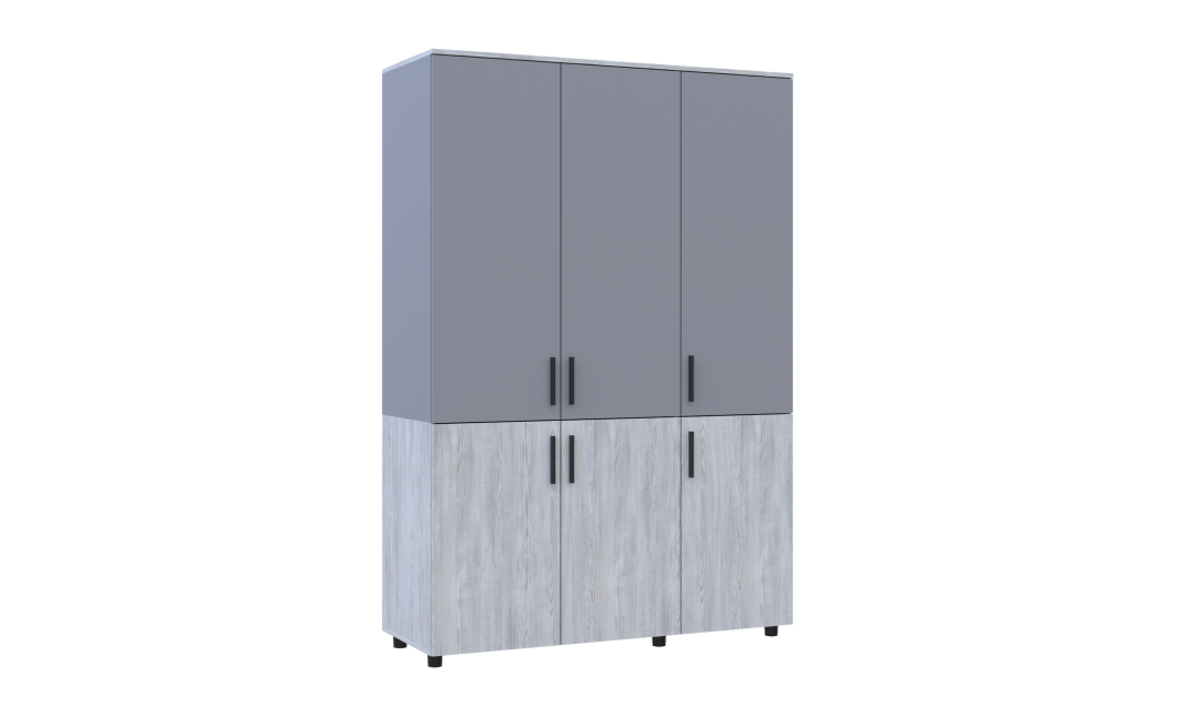 Kleiderschrank Doros Thorn Natti Kiefer/Grau 3 Türen Böden 135x51,6x200 (44900512)