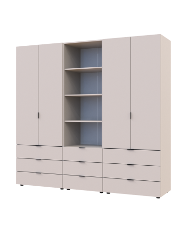 Kleiderschrank Doros Gelar Kaschmir 2+2 Türen Säulenschrank 215x49,5x203,4 (42005177)