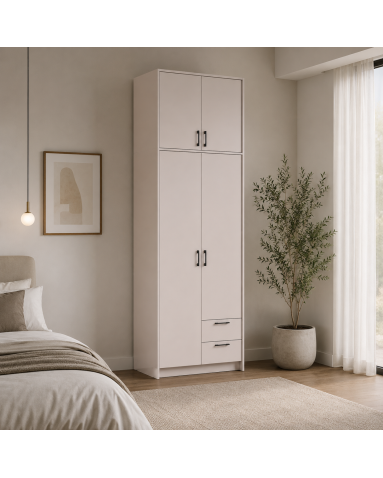 Kleiderschrank Doros Rondi mit Drehtüren mit Oberschrank Kaschmir 2 Türen 82x52x260 (80738482)