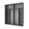 Kleiderschrank Doros G-Caiser Schiebetüren Graphitgrau Weiß 2 Türen 220x60x240 (42001012)