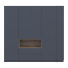 Kleiderschrank Doros Dale mit Drehtüren Anthrazit/Ewok Eiche 4 Türen 234x52x220 (42005339)