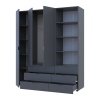 Kleiderschrank Doros Gelar Graphitgrau 3 Türen Säulenschrank 176,2x49,5x203,4 (42005169)
